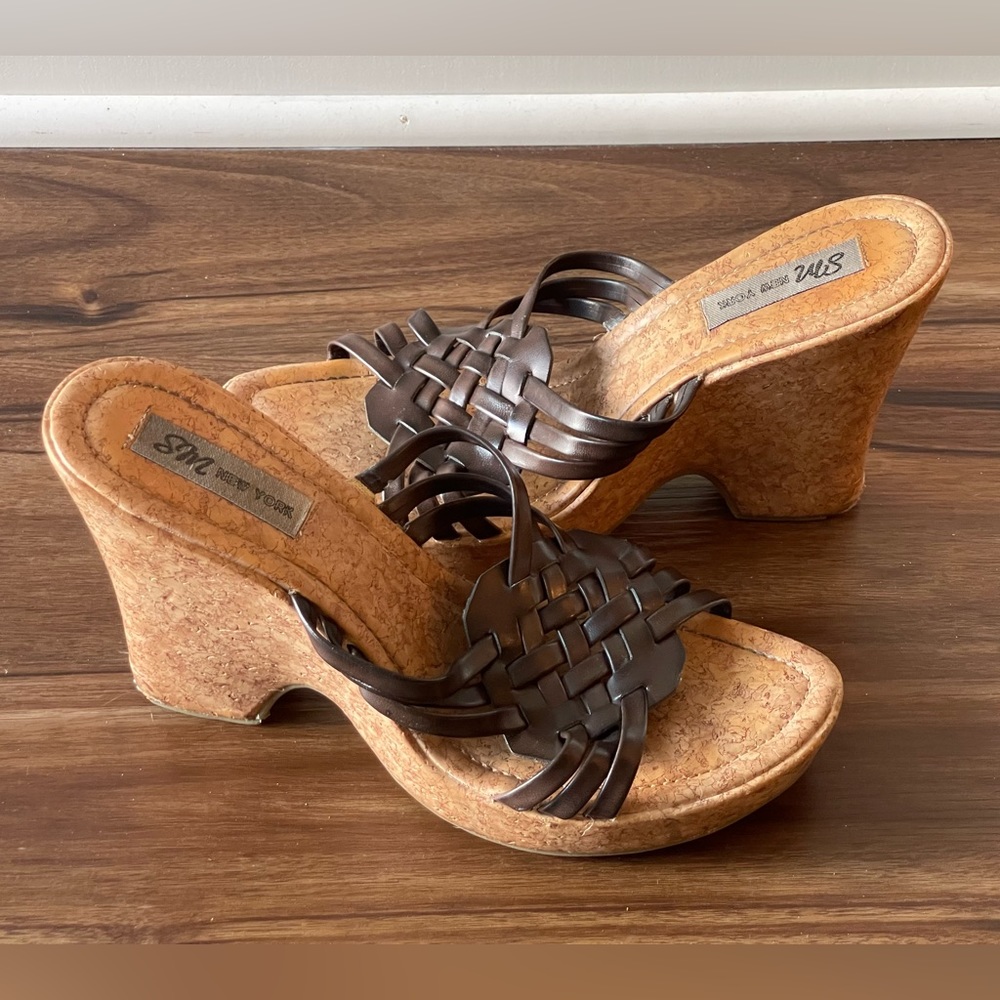 Steve Madden Cork Mule Slide Wedges 9 Us - image 1